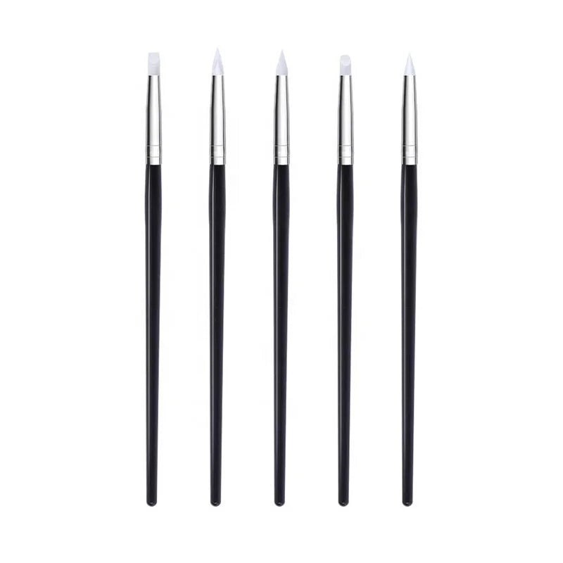 Private Label Custom Nails Art Tool Color Painting Nail Silicone Brush Set