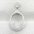 Sterling Silver 13*18/16*21/18*23mm Semi Mount Pendant Empty Support Blank Claw Setting S925 Base Without Center Stone for Inlay