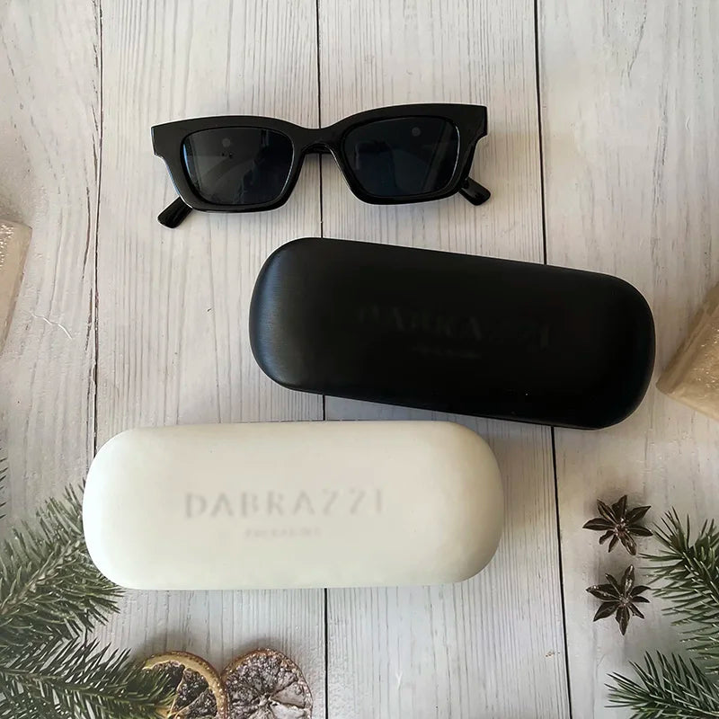 Custom Logo Marble Leather Sunglass Case Fashionable Protective PU and Iron Glasses Case Packaging