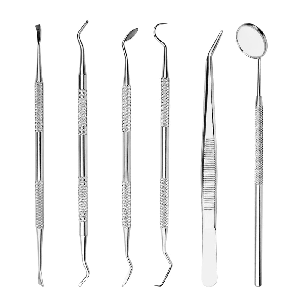 Professional 6-Pack Tartar Plaque Remover Stainless Steel Dental Scaler Tool Multi-Purpose Oral Hygiene Product