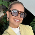 Hot Sale Double Bridge square Thick Plastic Frame Aviation Sunglasses Fashion Famous Brand Designer Sunglasses for Women MegaBDM
