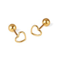 Wholesale Minimalist S925 Sterling Silver Women Jewelry Hollow Heart Earrings Studs for Women