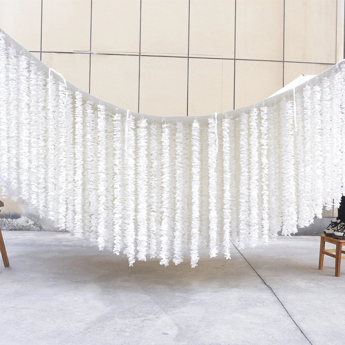 Hand Sewn Fabric Flowers Wedding Ceiling Floral White Hanging Flowers for Wedding Decoration