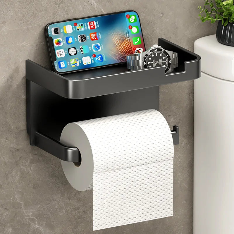 Bathroom Tissue Box Shelf No Punch Toilet Paper Box Wall Mounted Paper Roll Holder Toilet Hanging Shelf