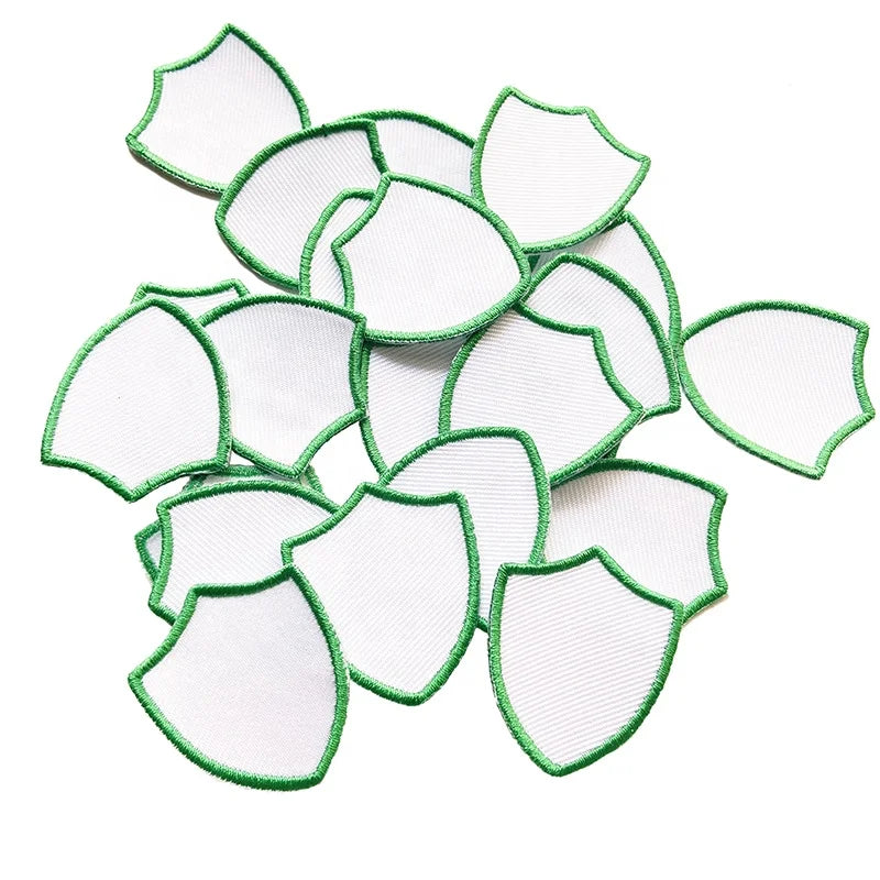 Wholesale Iron on White Blank Twill Patch for DIY Heat Transfer Dye Sublimation Printing Patch Mini Shield Blank Twill Patches