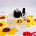 Flat Shoulder Recycling Packaging Essential Oil Bottle 50 ml with Black Wooden Lid