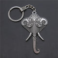 WYSIWYG 84x51mm Antique Silver Plated Zinc Alloy Elephant Key Chain Souvenirs Gift P2-ABD-C10469