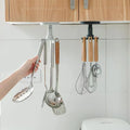 Under Cabinet Multifunction Kitchen Utensil Hook 360 Rotating Drilling Free Adhesive Utensils Hanging Rack for Tools/Towel Knife