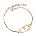 925 Sterling Silver Handcuff Chain Creative Women's Fashion Jewelry 8-Character Beaded Bracelet with Handcuffs Design