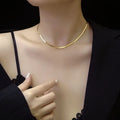 Choker Necklace Women Titanium Steel Allergy - Resistant Snakesbone Chain