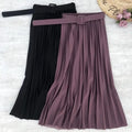 S423F 2026 New Hot-selling Skirt Chiffon Pleated Skirt Belt Mid-length