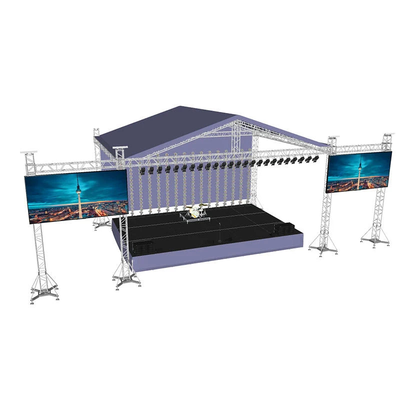 Trusses for Exhibitions Event Stage System With Roof Truss for Concert Led Video Wall Ground Support Stand