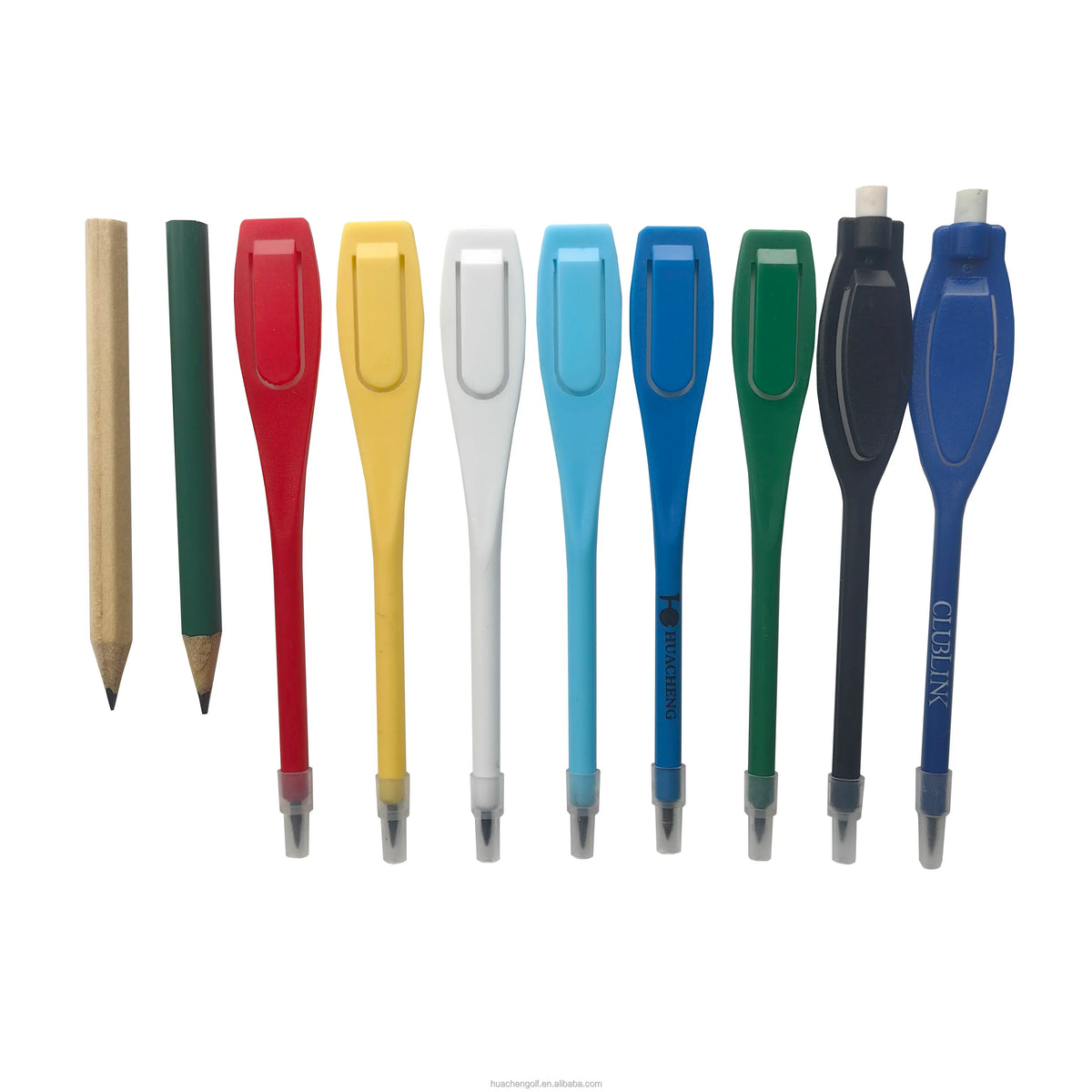 Hot Sales Durable ABS Plastic Mini Wooden Golf Pencil with Eraser Nice Quality Custom Logo Bulk Packed