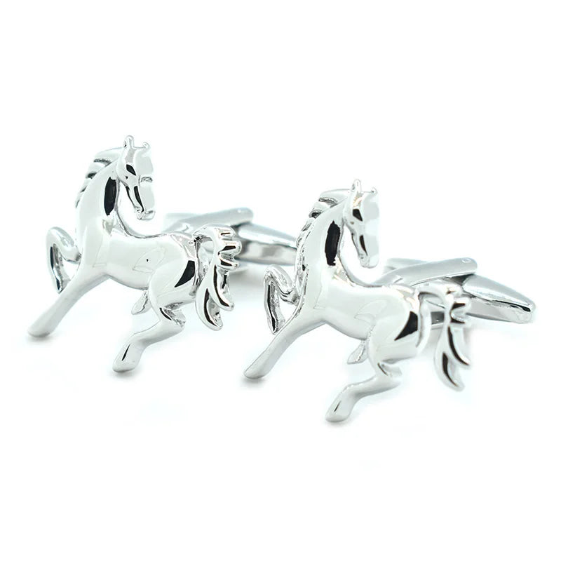 Wholesale Zodiac Horse Novelty Cufflinks Custom Men's Suit Shirt Fashion Accessory Wedding Tuxedo Trendy Jewelry Gift Set