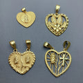 Wholesale Metal Crystal Zircon Our Lady of Guadalupe Heart Pendant Charms for Jewelry Making Women Necklace