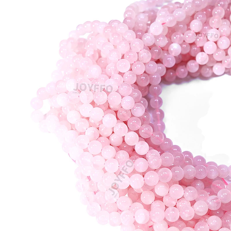Hot Selling Natural Stone Rose Quartz 8MM 10MM Loose Beads Round Gemstone Natural Stone Beads for Jewelry Making