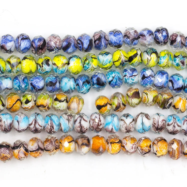 Wholesale Mix Color 12x8mm Crystal Rondelle Beads in Bulk Murano Lampwork LIU Li Glass Beads for Jewelry Making