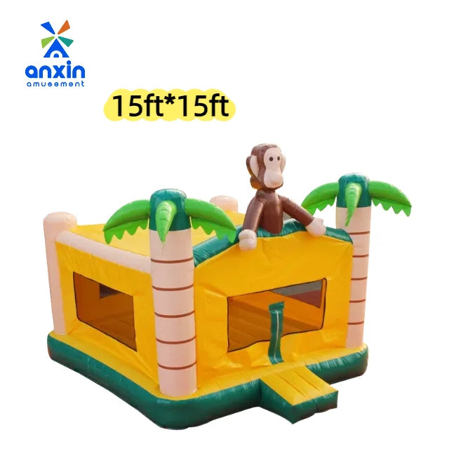 Order Now 4.6*4.6m Monkey Inflatable Bounce House Safe Fun for Kids Durable Material Colorful Design Ideal for Backyard Parties