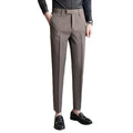 10%OFF Trousers With Wrapping Strips for Man Business Casual Straight Trousers Slim-fit Elastic Youth Men's Trousers