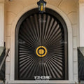 Italian Modern Entry Wood Carving Double Door Exterior Front Wooden Double Door Round Designs Main Entrance Arched Double Door