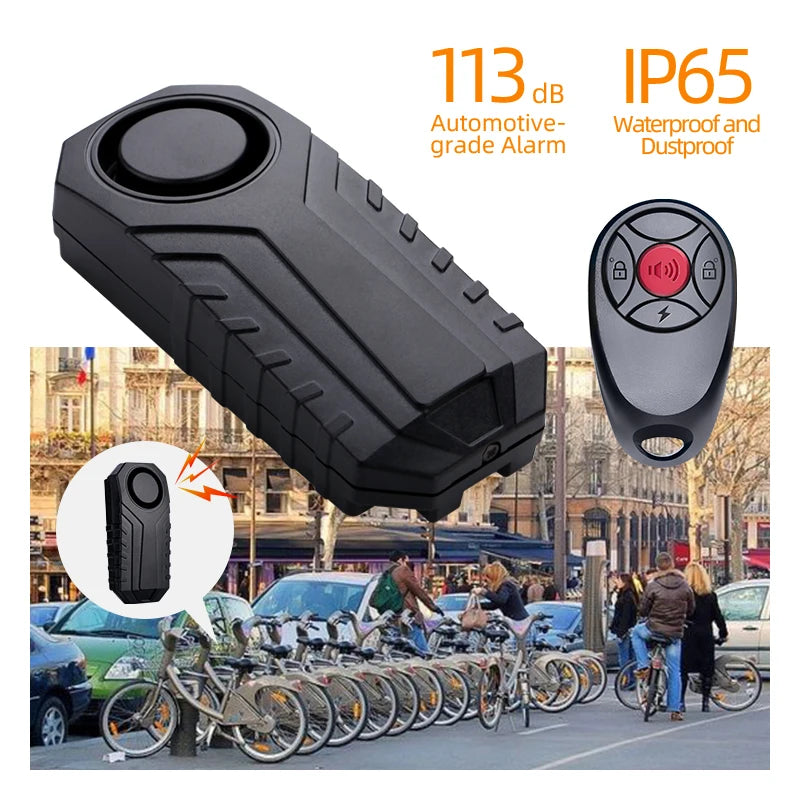 Easy Installation 113dB Loud Bicycle Alarm Anti-theft Alert Bike Remote Control SOS Detection Warning Siren Bicycle Alarm