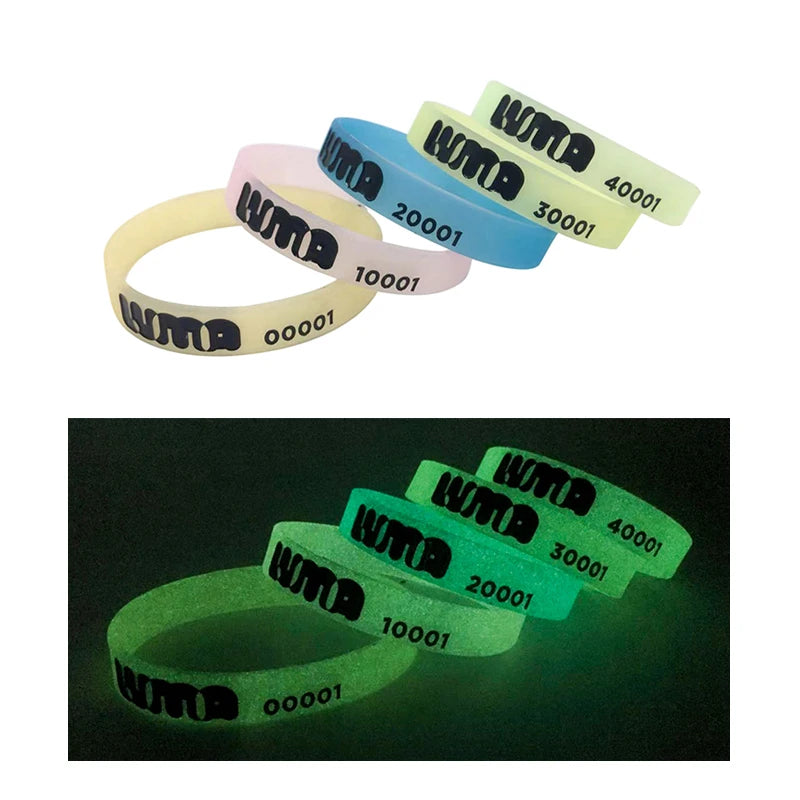 Custom Size Glow in Dark Silicone Wristbands with Personalized Logo Luminous Rubber Bracelet