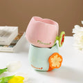 Ceramic Coffee Mug with Flower Handle Cute Nordic Dessert Tea Milk Breakfast Cup Juice Espresso Cups Drinkware