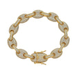 BB017 12mm 7" 8" Brass Setting CZ Cuban Chain Bracelet Iced Out  Cubic Zircon Bling Bling