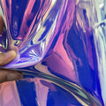 Shiny Hologram Synthetic Iridescent Film Pu Mirror Holographic Vinyl Fabric