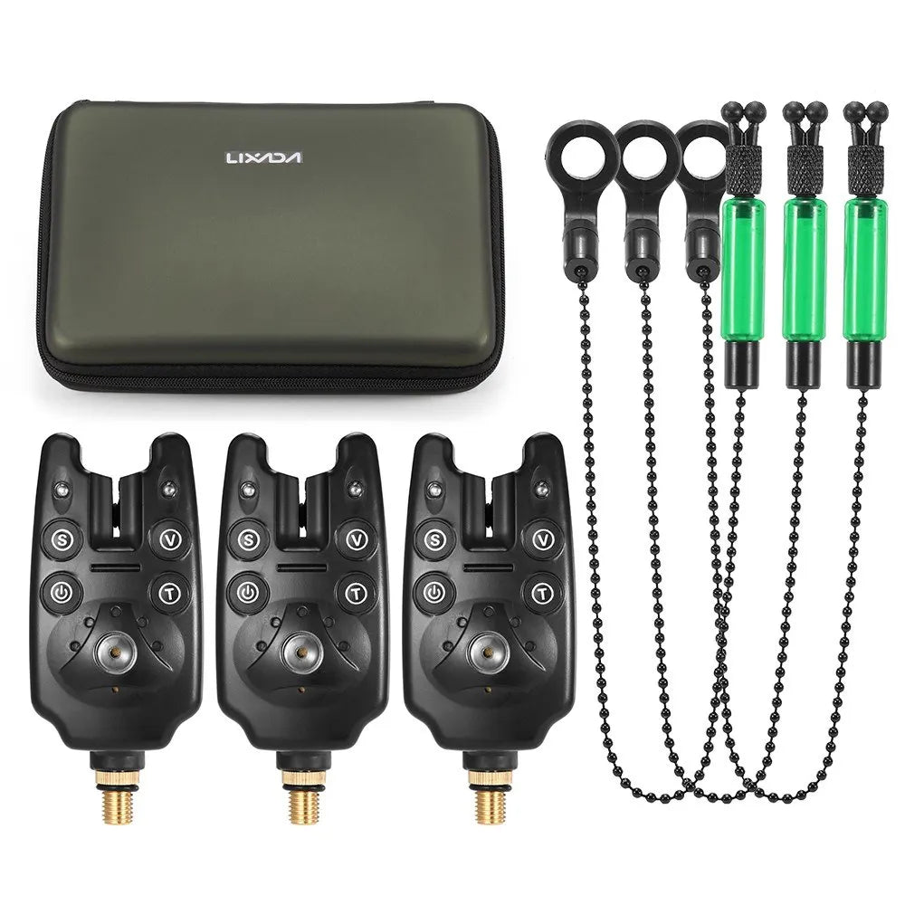 Fishing Bite Alarms Chain Alert Swinger Set Digital Fishing Kit LED Alarm Indicator Alert Fishing Swinger Tackle