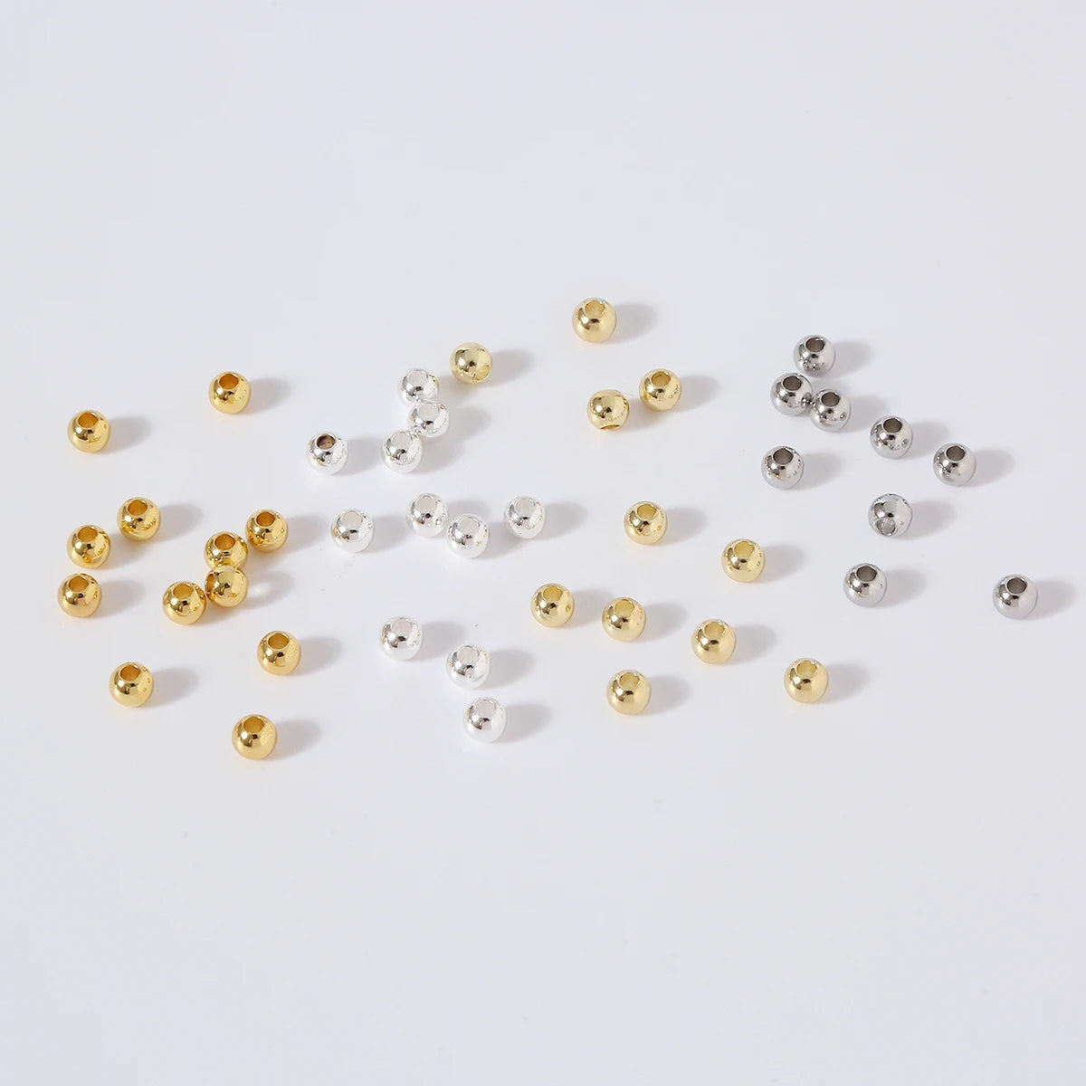Necklace Making Accessories Spacer Bead for Bracelet 18K Gold Plated Brass Separate Round Ball Pumpkin Beads