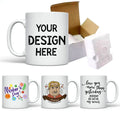 Beeman White Customised Custom Logo Printed Christmas Sublimation Blank Ceramic Cup Coffee Mugs With Box Private Label