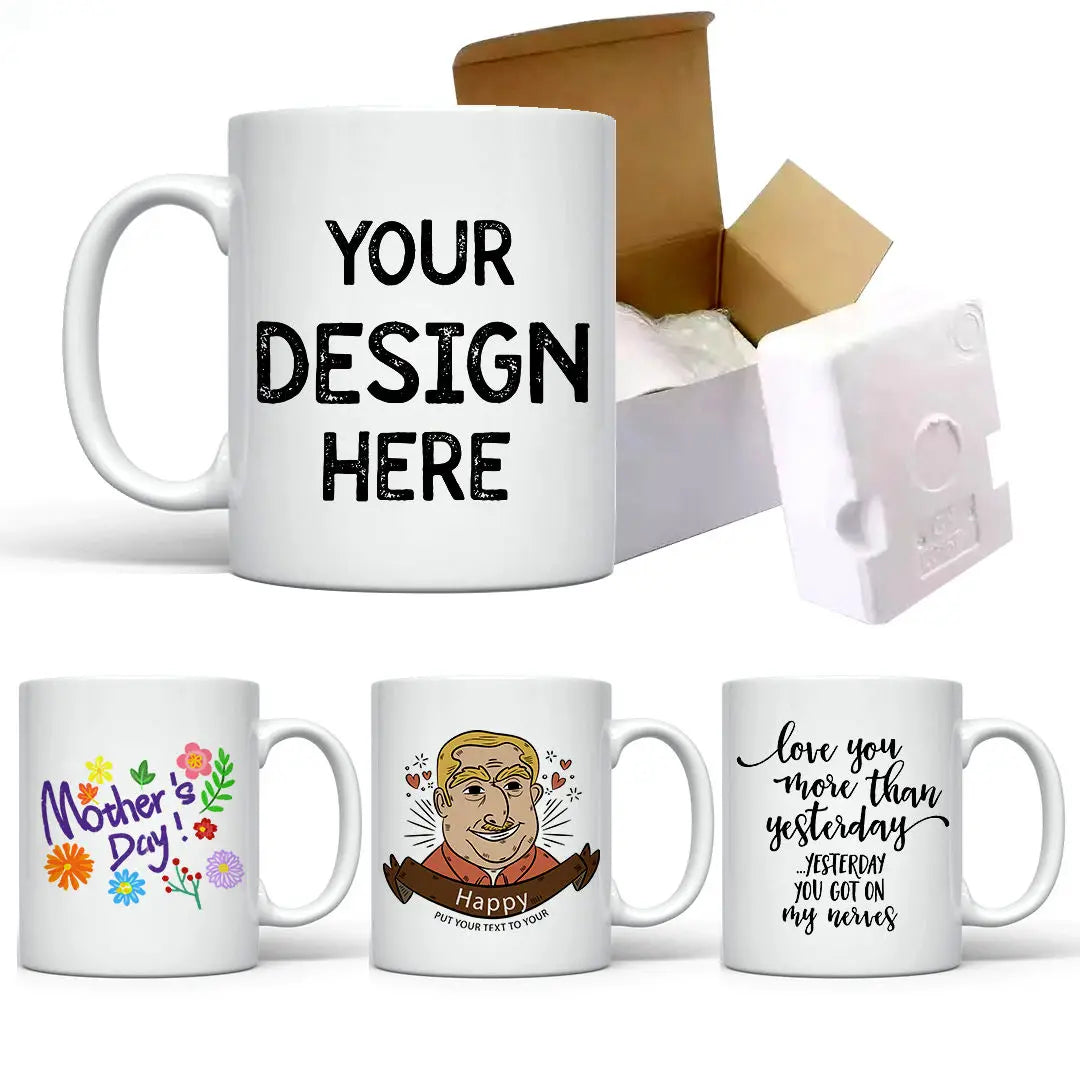 Beeman White Customised Custom Logo Printed Christmas Sublimation Blank Ceramic Cup Coffee Mugs With Box Private Label