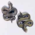 Hot Sale Wholesale Mix Materials Snake Silver Obsidian Snake Crystal Crafts Golden Crystal Animal Healing Energy Stone for Gift