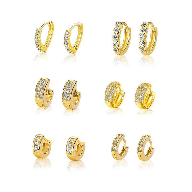 Fashion Jewelry Custom Designer Wholesale Gold Plated Earrings Zircon Hoop Earrings Women