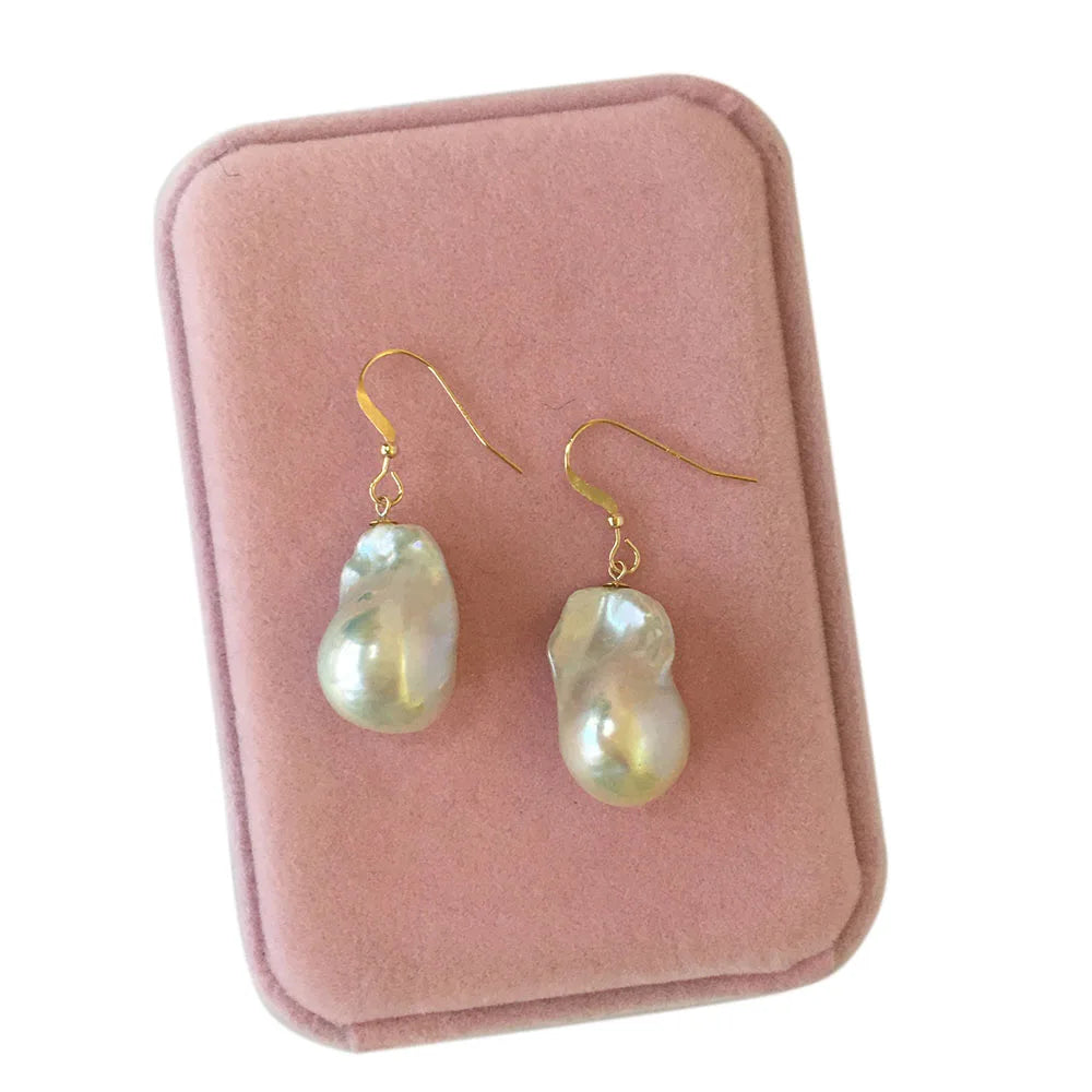 AAA Nature Baroque Freshwater Pearl Drop Earrings 14K Gold Filled Fashion Design for Party Wedding 14-18 mm Pearl