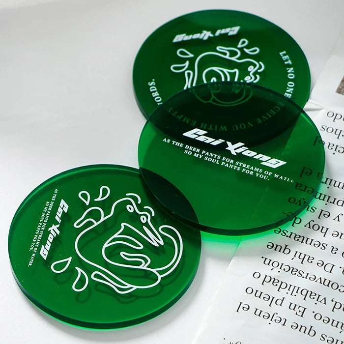 Custom Printing Acrylic coaster Round Transparent Acrylic Disc coaster for Drinks