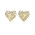 Wholesale 925 Sterling Silver Star Earrings Trendy Gold-Plated Perforated Heart-Shaped Stud for Wedding Anniversary Party Gift