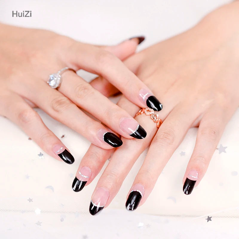 Wholesale Plastic 2D Nail Sticker Moon Shape Transparent Base Nail Art Stickers Matte French Design Free Samples