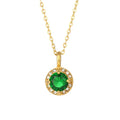 Niche Friend Gift Light Luxury Stainless Steel Jewelry Classic Multicolor Round Zircon Pendant Necklace for Women Girls
