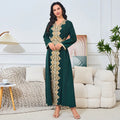 Factory-Spot Summer New Elegant Women's Long Skirt Dress Polyester Beaded Dinner Robe Breathable Muslim Middle Eastern