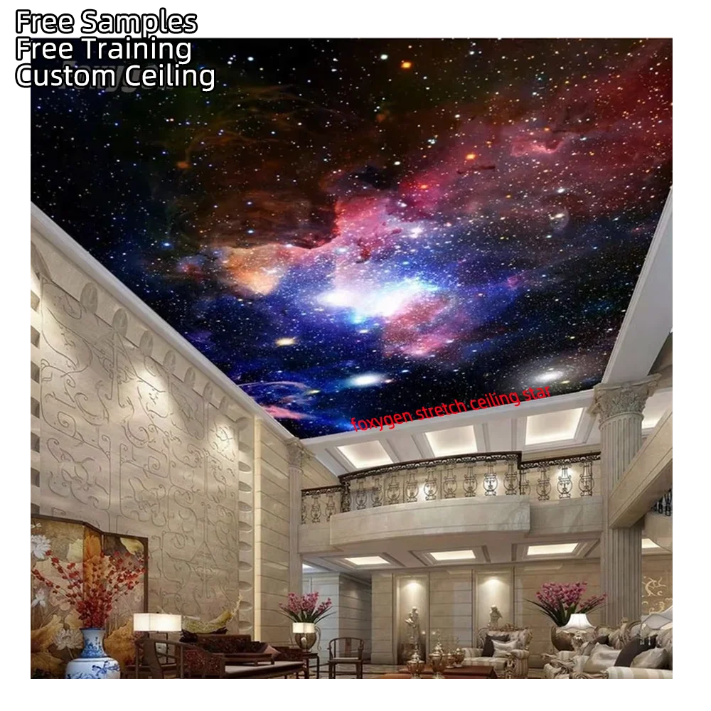 New Arrival Waterproof Fireproof Star Sky Ceilings Star Ceiling Panels Pvc Stretch Ceiling Film for Home Designs