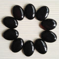 DIY Latest Loose Gemstones 25*18mm Oval Black Agate Cabochon Stones Wholesale Crafts