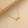 Women's Fashion 18K Gold Plated Stainless Steel Necklace Waterproof Square Pendant with Natural Shell Trendy Style for Gifts