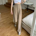 S-4XL New Wide Leg Trousers Suit High Waist Drape Straight Tube Mop Thin Pants