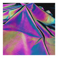Trendy Hi Viz Waterproof Iridescent rainbow Color 100% Polyester Compound Mesh Retro Light Reflective Fabric for Jacket Clothing