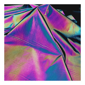 Trendy Hi Viz Waterproof Iridescent rainbow Color 100% Polyester Compound Mesh Retro Light Reflective Fabric for Jacket Clothing