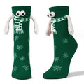 Autumn Winter Funny Christmas Holiday Knit Magnetic Couple Hand Socks for Men Woman