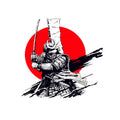 15CM Japanese Style Cool Warrior Art Sticker Sun-proof Waterproof Skull Samurai JDM Decals