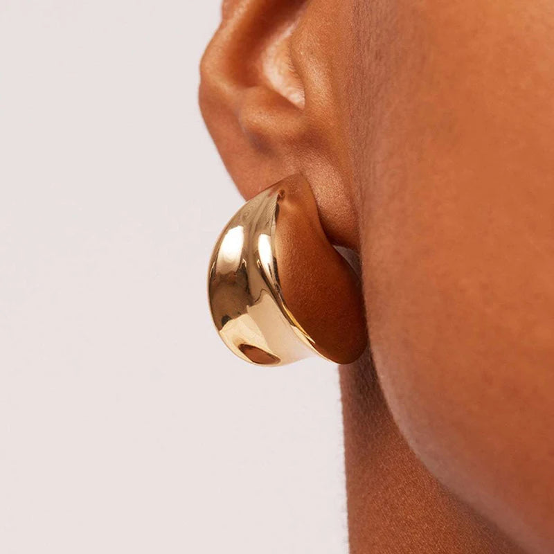 2024 New Arrival Fashion Jewelry Metal Geometry Earrings for Women's Fashion Design Irregular Chunky Women Geometric Earrings